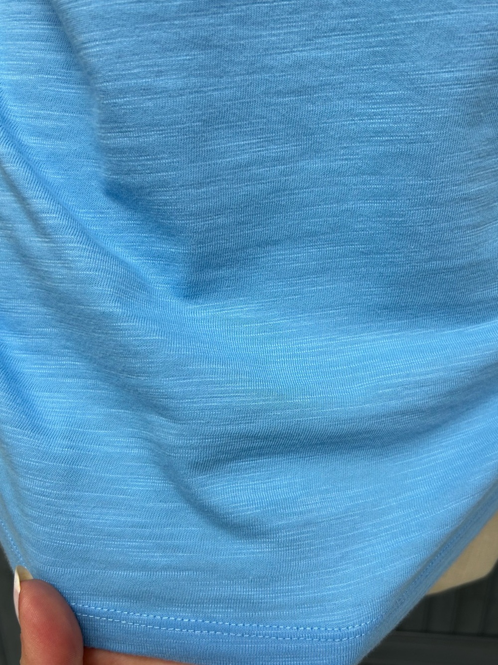 Talbots Light Blue Slub Knit V-Neck Short Sleeve Tee Medium - Picture 6 of 8